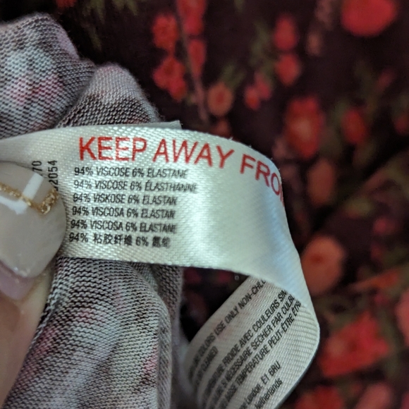 Free People Bodysuit Chocolate Combo Floral Kaya Long Sleeve Bodysuit Size XL - Picture 13 of 14